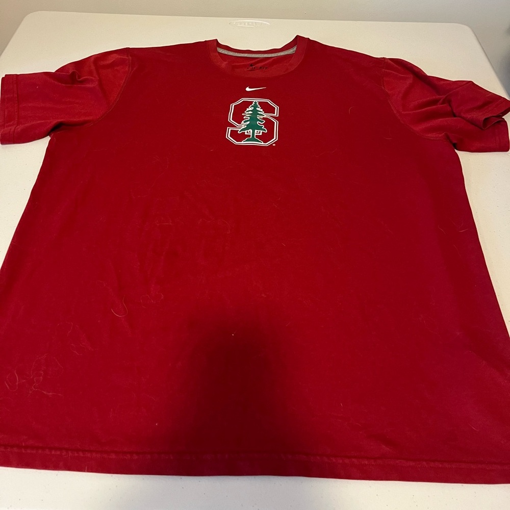 Men’s Dri fit red short sleeve Stanford Nike shirt